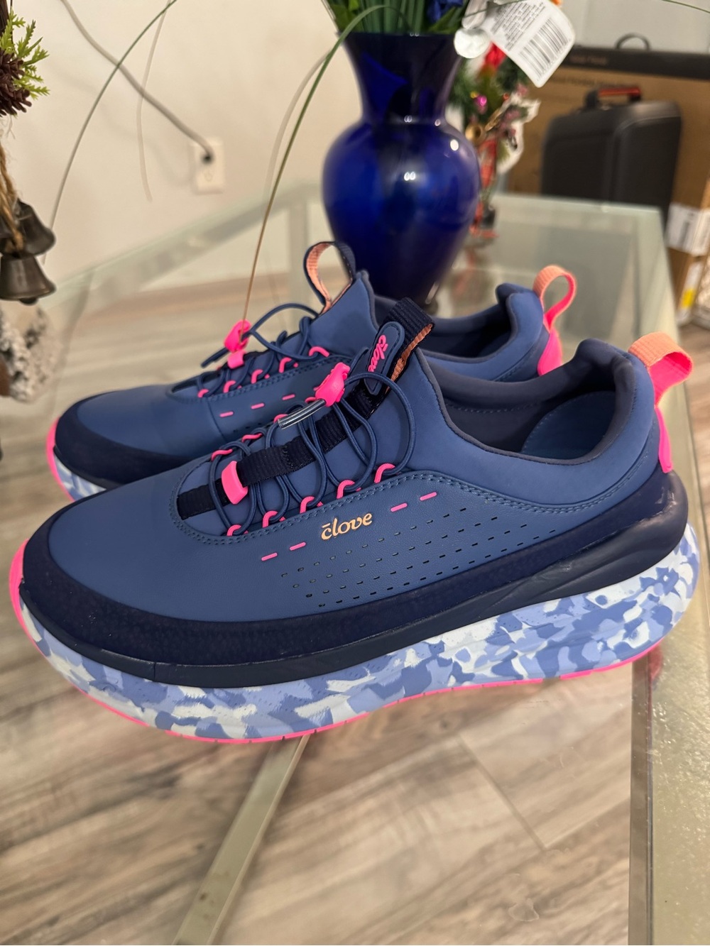 Clove Navy & Hot Pink Platform Sneakers